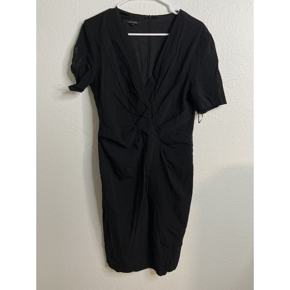Escada Black Pencil Dress Size 40 Made In Slovenia